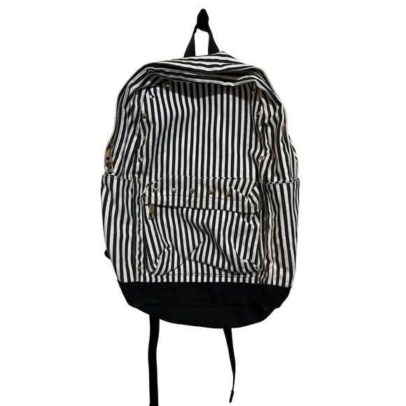 Pottery Barn Teen Handbags - Pottery Barn Teen Emily & Meritt Black & White Stripes & Studs XL Backpack